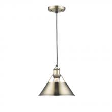  3306-M AB-AB - Orwell AB Medium Pendant - 10" in Aged Brass with Aged Brass shade